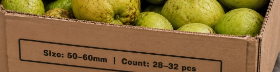 Größe und Stückzahl, die nicht der auf dem Karton gedruckten Handelsklasse entsprechen