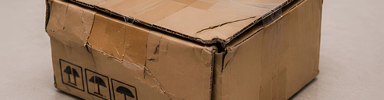 Verkaufsverpackung, die den Falltest nicht besteht oder zerdrückt ankommt