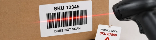 Barcodes that do not scan or labels applied to the wrong SKU