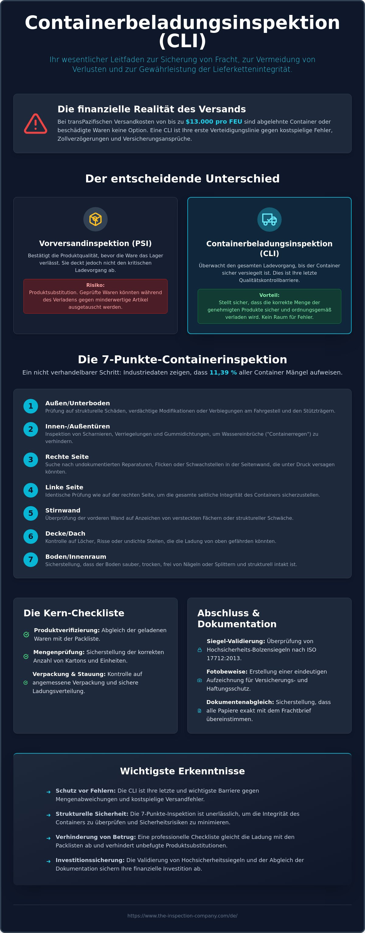 Checkliste für die Containerbeladungsinspektion